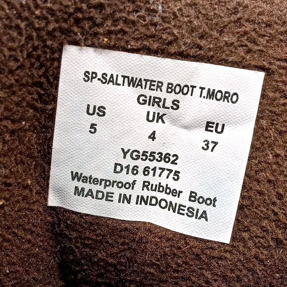 Sperry Top Sider Saltwater Girls Size 5 Waterproof Rubber Rain Ankle Duck Boots - Picture 8 of 8